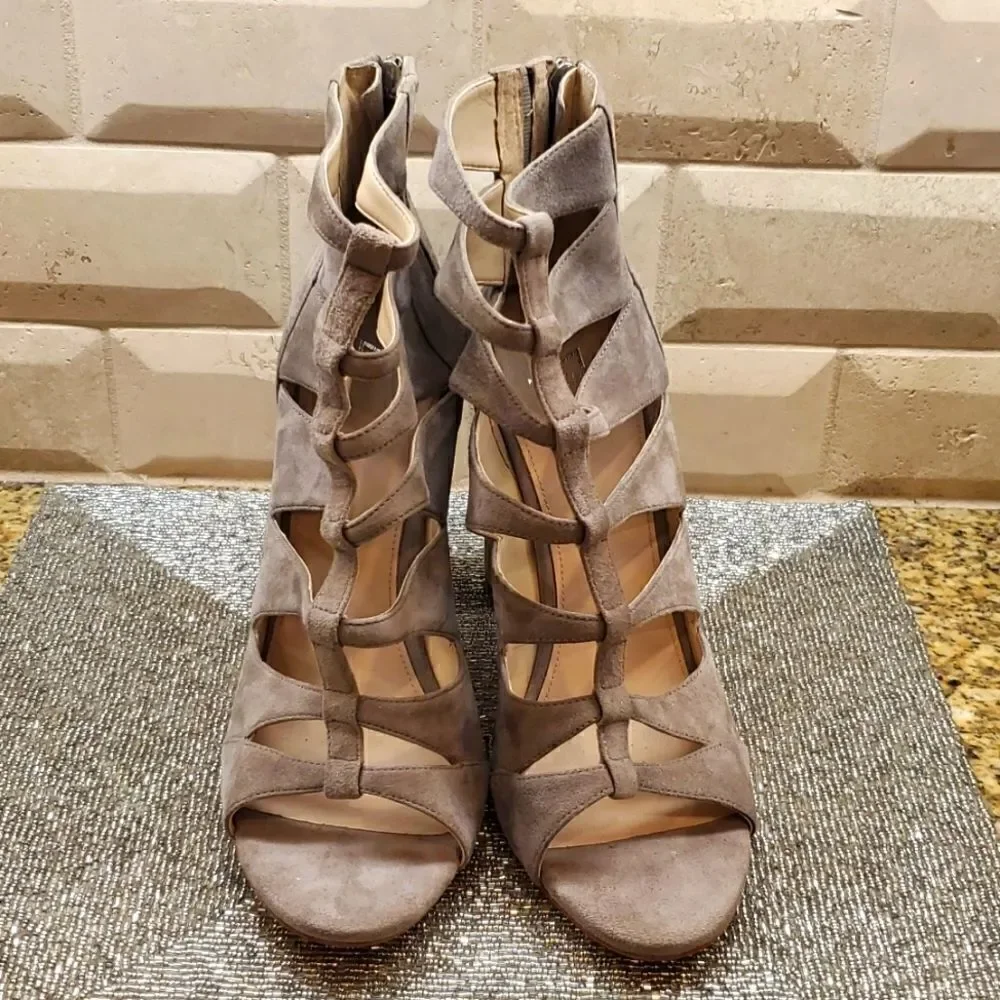 MARC FISHER Suede Caged Sandals - Size 10‎